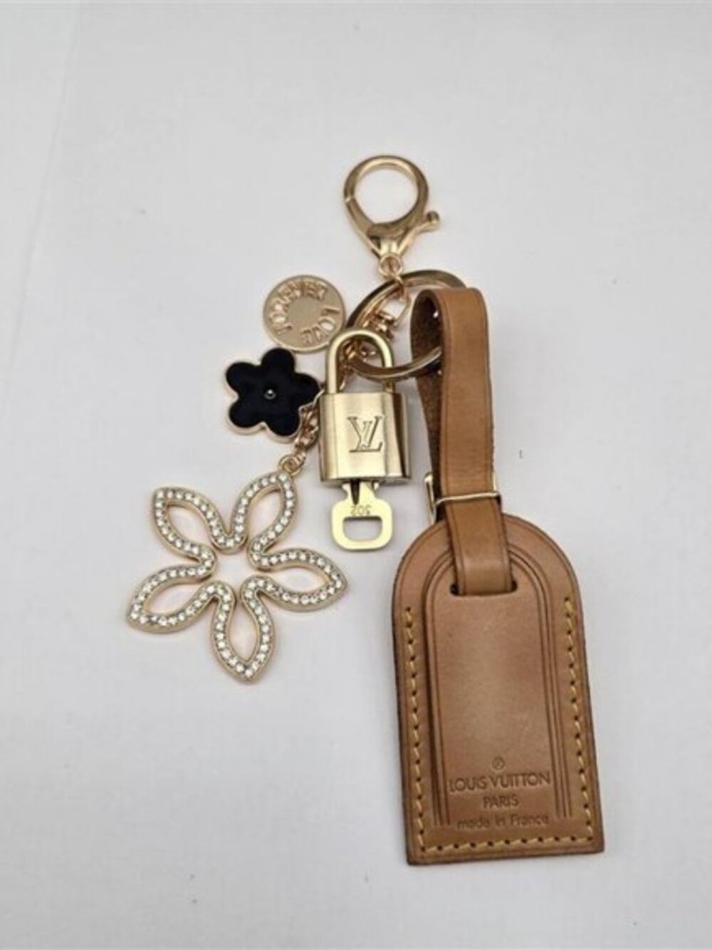 Authentic Louis Vuitton Luggage Nametag and Gold Padlock with Unbranded Keycharm - Picture 7 of 13